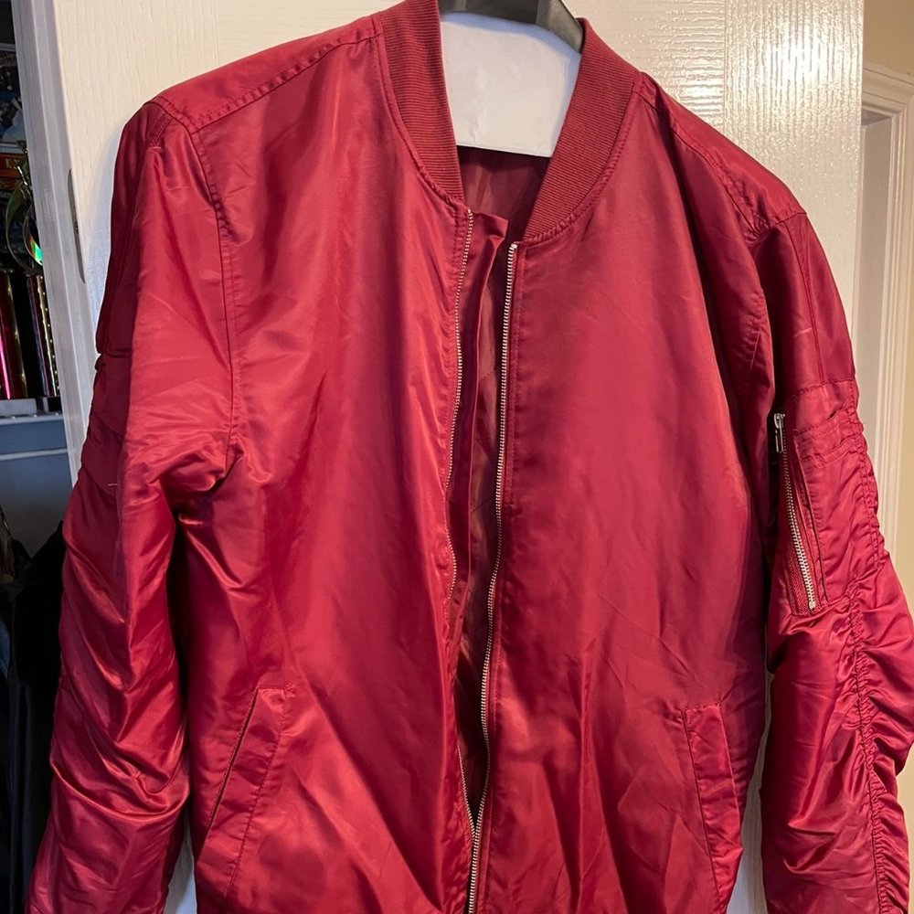 Large Red Bomber Jacket  - SOLD AS IS